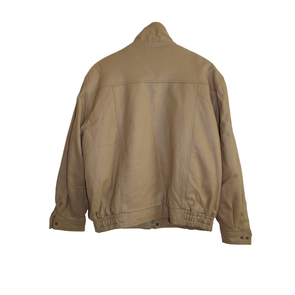 VINTAGE 90s Vilanto Heavyweight Leather Jacket Bomber XL Removable Liner - Picture 5 of 11